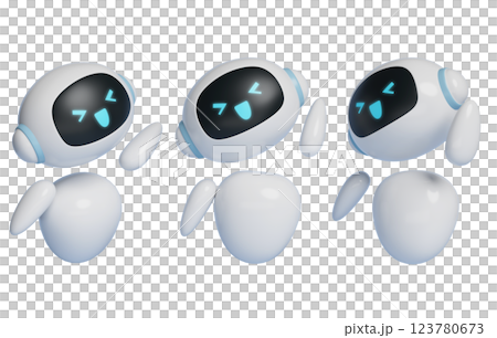 Happy AI Robot Character 3D Graphics Happy AI Robot Character 3D Graphics 123780673