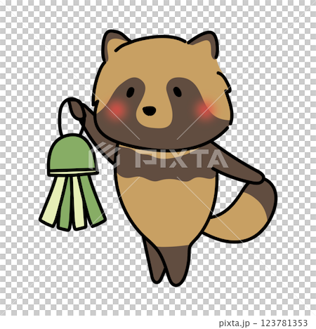 Raccoon decorating for Tanabata Raccoon decorating for Tanabata 123781353