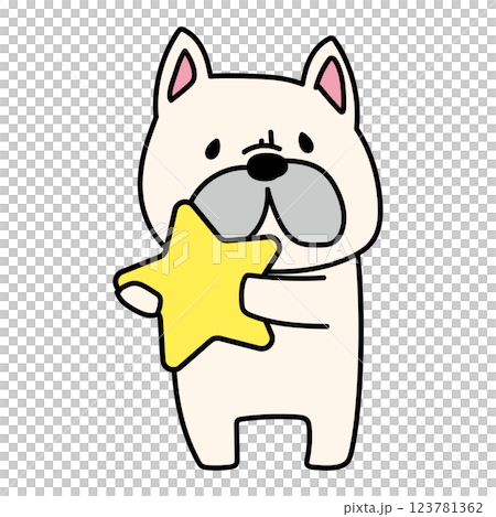 お星さまを持っているフレンチブルドッグ 123781362