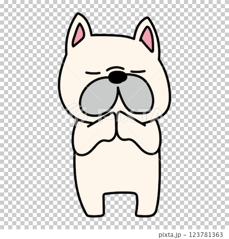 手を合わせて願い事をするフレンチブルドッグ 手を合わせて願い事をするフレンチブルドッグ 123781363