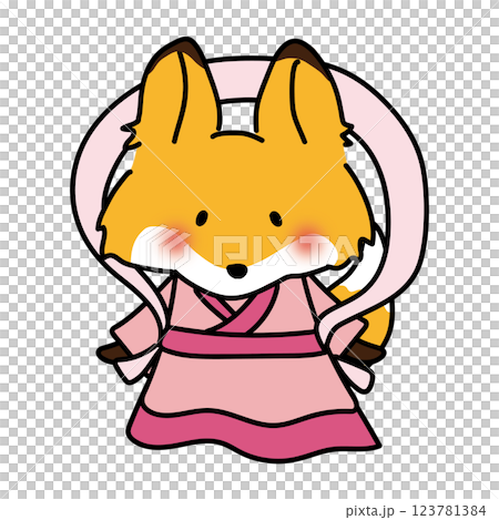 織姫の格好をしたキツネ 123781384
