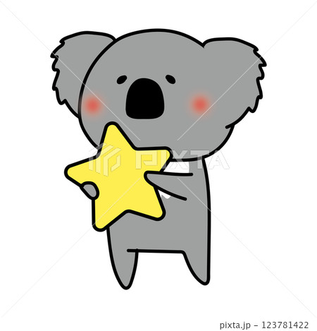 お星さまを持っているコアラ 123781422