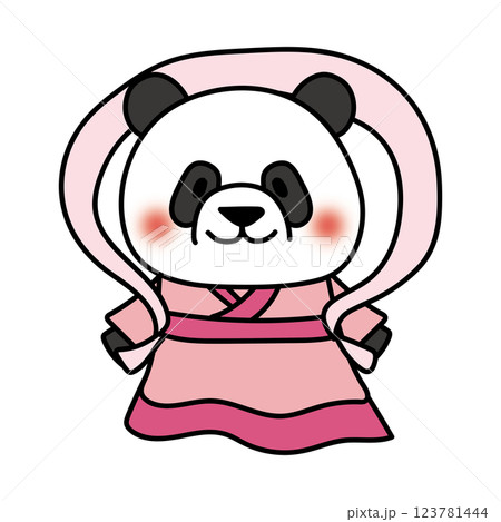 織姫の格好をしたパンダ 織姫の格好をしたパンダ 123781444