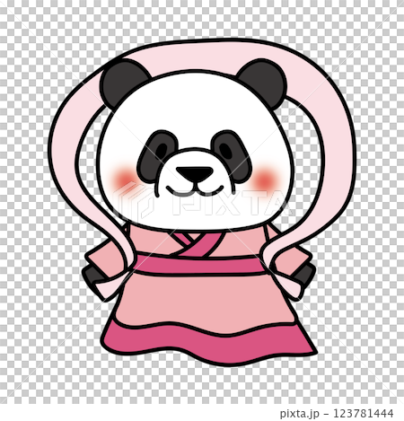 織姫の格好をしたパンダ 織姫の格好をしたパンダ 123781444