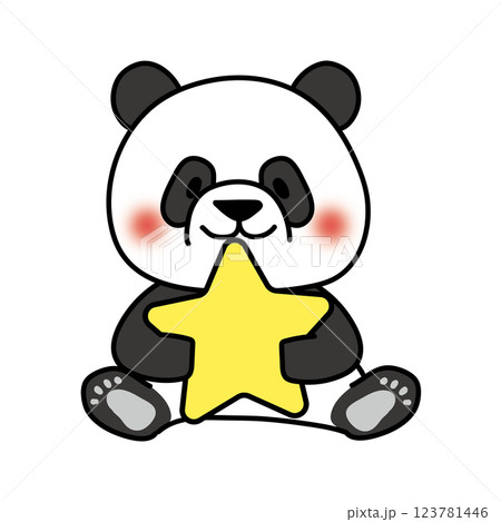 お星さまを持っているパンダ お星さまを持っているパンダ 123781446