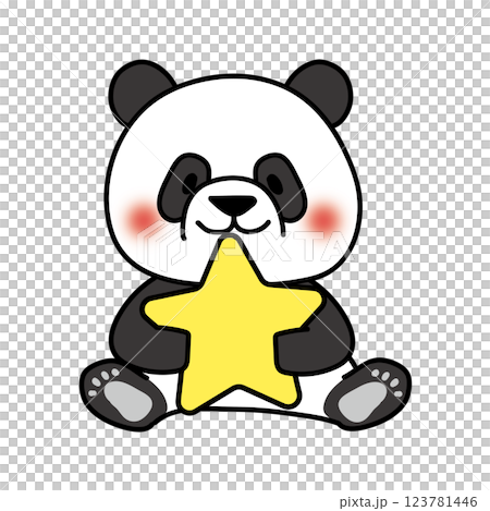 お星さまを持っているパンダ お星さまを持っているパンダ 123781446