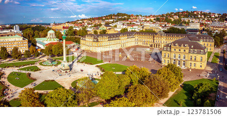Schlossplatz in Stuttgart, Germany, travel panoramic landscape Schlossplatz in Stuttgart, Germany, travel panoramic landscape 123781506