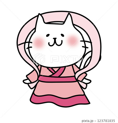 織姫の格好をした白い猫 織姫の格好をした白い猫 123781835