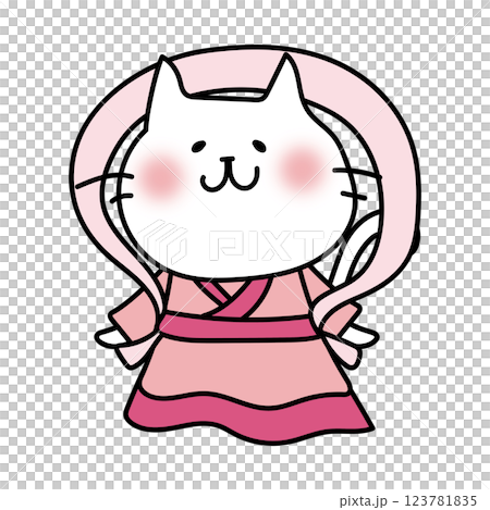 一隻扮成織姬的白貓 123781835