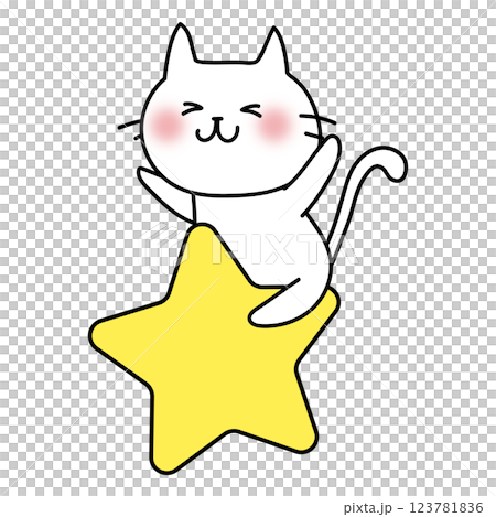 一隻白貓騎著大星星 一隻白貓騎著大星星 123781836