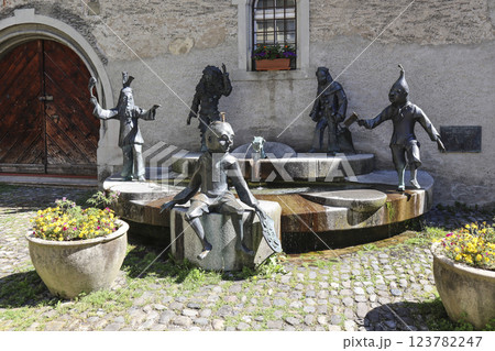 Narrenbrunnen in Lindau on Lake Constance, Bavaria, Germany Narrenbrunnen in Lindau on Lake Constance, Bavaria, Germany 123782247