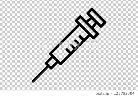 Simple syringe icon, white background Simple syringe icon, white background 123782304