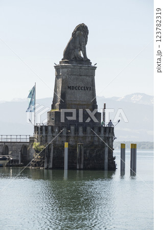 Port of Lindau on Lake Constance, Bavaria, Germany 123782319