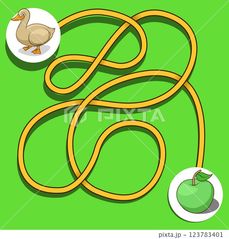 Layout for game labyrinth find a way duck vector 123783401