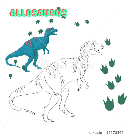 Educational game connect the dots to draw dinosaur 123783454