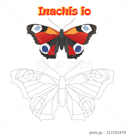 Educational game connect dots to draw butterfly 123783479