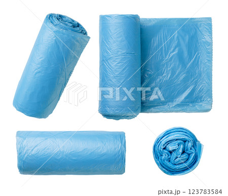 Set of garbage bags close-up on a white background. Isolated Set of garbage bags close-up on a white background. Isolated 123783584