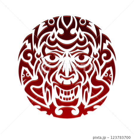 Evil face tribal tattoo ornament vector Evil face tribal tattoo ornament vector 123783700