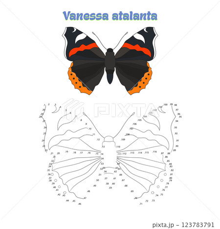 Educational game connect dots to draw butterfly 123783791