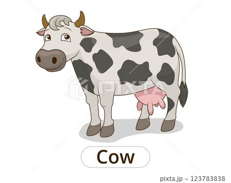Cow animal cartoon illustration for children 123783838