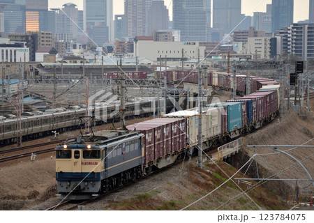 北方貨物線を走るEF652097コンテナ貨物列車 北方貨物線を走るEF652097コンテナ貨物列車 123784075