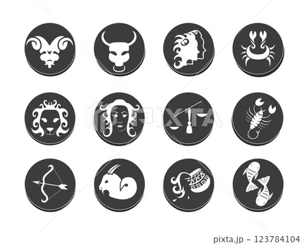 Zodiac tattoo stencil vector illustration 123784104