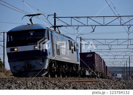 東海道本線を走るEF652083コンテナ貨物列車 123784132