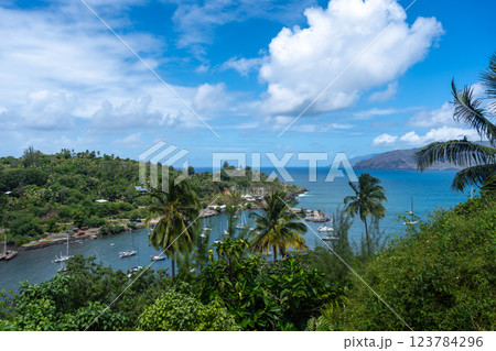 Atuona Bay in Hiva Oa, Marquesas Islands, French Polynesia Atuona Bay in Hiva Oa, Marquesas Islands, French Polynesia 123784296