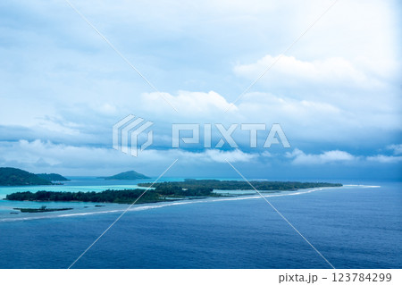 Aerial View of Bora Bora Island in French Polynesia 123784299