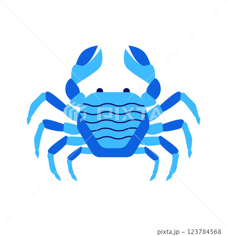 Blue crab in flat style 123784568
