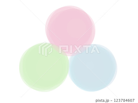 水彩風の重なった3つの丸 123784607