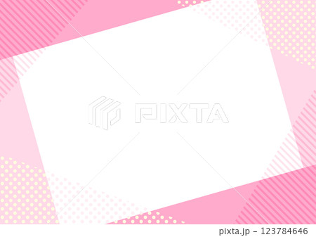 春のフレーム、ピンクのシンプルでポップなかわいいフレーム 123784646