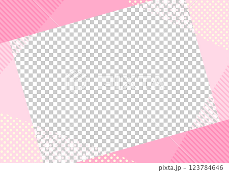 春のフレーム、ピンクのシンプルでポップなかわいいフレーム 123784646