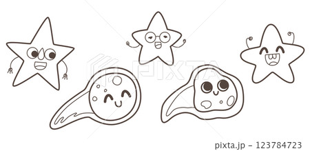 Vector Lineart Illustrations Of Stars For Education Resources 123784723