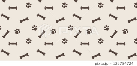 Bones and Paws seamless pattern background Vector Illustration Bones and Paws seamless pattern background Vector Illustration 123784724