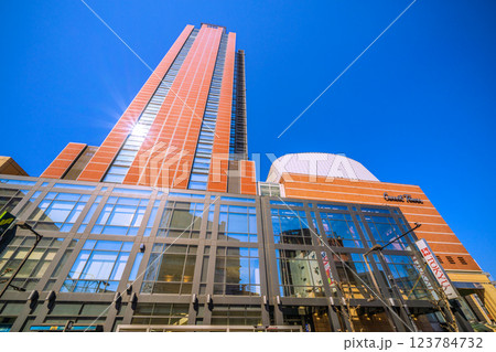 日本の東京都市景観 三軒茶屋駅前のキャロットタワーなどを望む 123784732