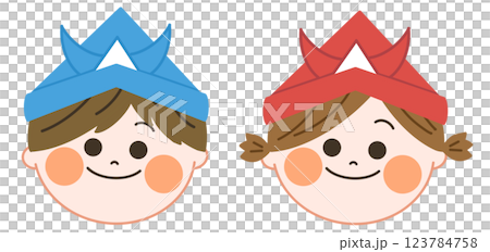 Illustration of a smiling boy and girl wearing helmets on Children's Day - A warm and friendly touch Illustration of a smiling boy and girl wearing helmets on Children's Day - A warm and friendly touch 123784758
