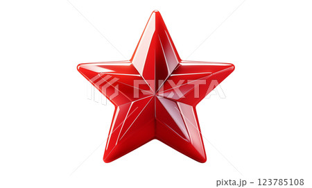 Realistic isolated glossy red star. Bright toy plastic design shiny 3d, vibrant color tones. Abstract cover illustration. Holiday childish fun. Realistic isolated glossy red star. Bright toy plastic design shiny 3d, vibrant color tones. Abstract cover illustration. Holiday childish fun. 123785108
