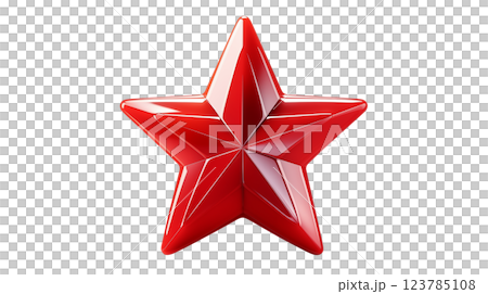 Realistic isolated glossy red star. Bright toy plastic design shiny 3d, vibrant color tones. Abstract cover illustration. Holiday childish fun. Realistic isolated glossy red star. Bright toy plastic design shiny 3d, vibrant color tones. Abstract cover illustration. Holiday childish fun. 123785108