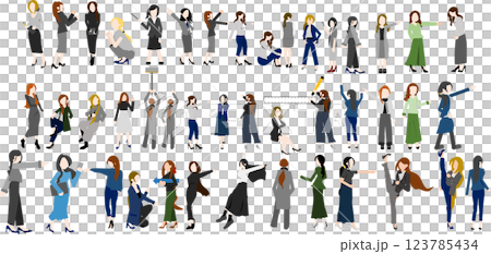 Business woman illustration set 123785434