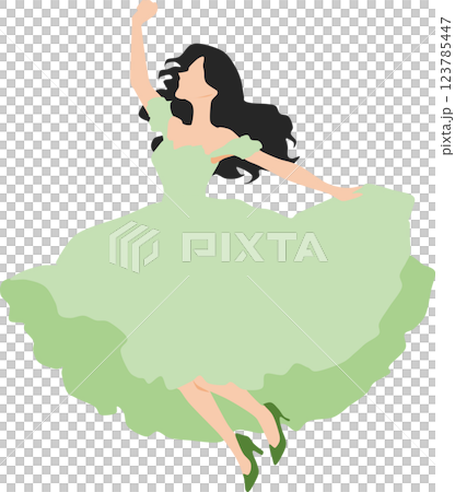 Illustration of a woman in a dress Illustration of a woman in a dress 123785447