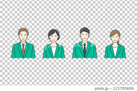 Vector illustration of simple male and female staff wearing suits Vector illustration of simple male and female staff wearing suits 123785609