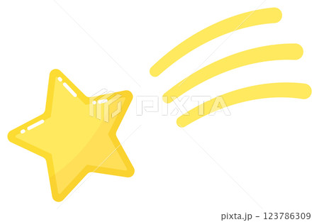 シンプルな流れ星 123786309
