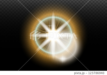 lens flare effect on transparent background 123786940