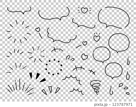 A simple hand-drawn speech bubble set A simple hand-drawn speech bubble set 123787971