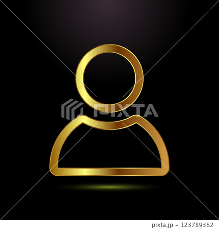 User profile icon design illustration, User profile avatar, gold color style 123789382