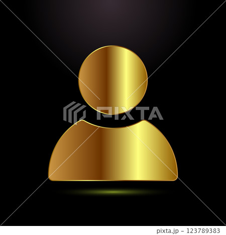 User profile icon design illustration, User profile avatar, gold color style User profile icon design illustration, User profile avatar, gold color style 123789383
