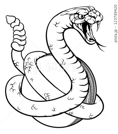Rattlesnake Cricket Ball Animal Sports Team Mascot 123789420