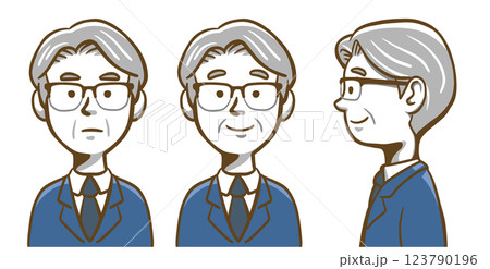 スーツを着た中年男性（バストアップ） 123790196