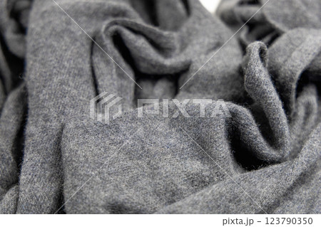Textile background grey cashmere texture. Wool products. 123790350